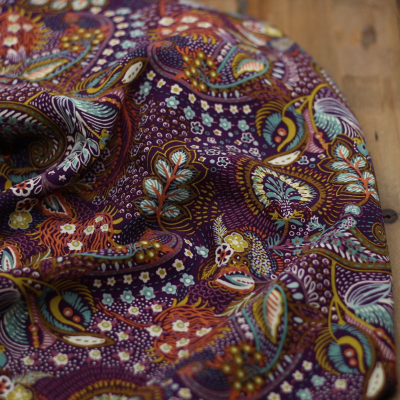 Tissu viscose - NEELA - Violet (Vendu x10cm) Tissus Sélection Gaspard & Léonie | Gaspard et Léonie Tissus en ligne et Mercerie à Toulouse