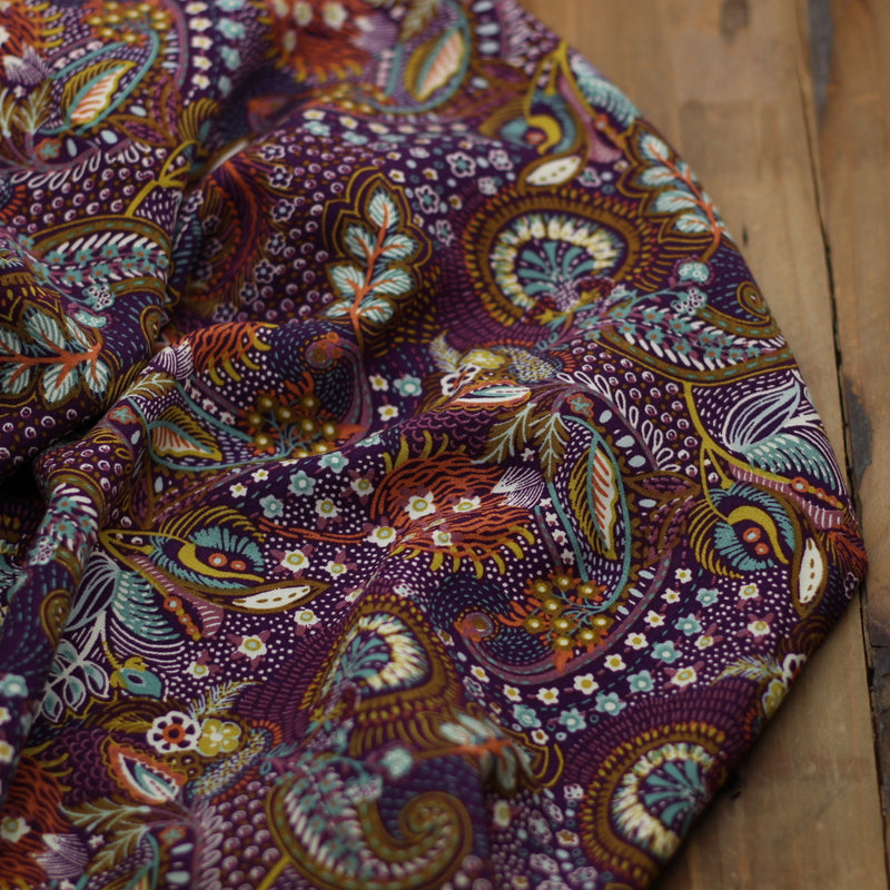 Tissu viscose - NEELA - Violet (Vendu x10cm) Tissus Sélection Gaspard & Léonie | Gaspard et Léonie Tissus en ligne et Mercerie à Toulouse
