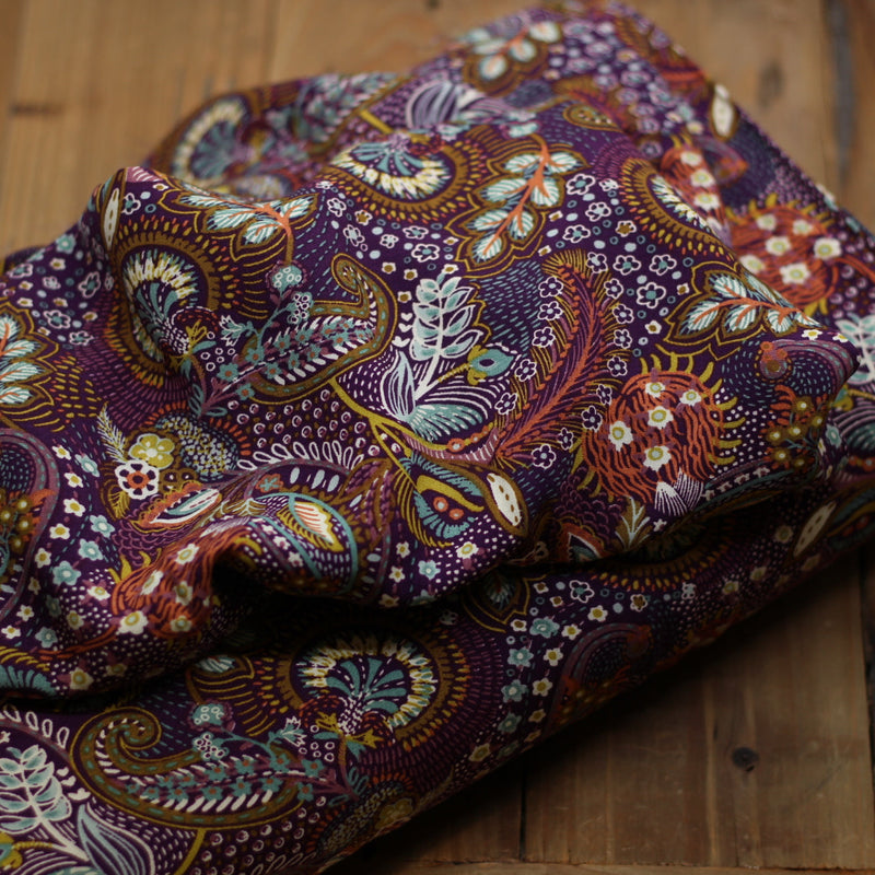 Tissu viscose - NEELA - Violet (Vendu x10cm) Tissus Sélection Gaspard & Léonie | Gaspard et Léonie Tissus en ligne et Mercerie à Toulouse