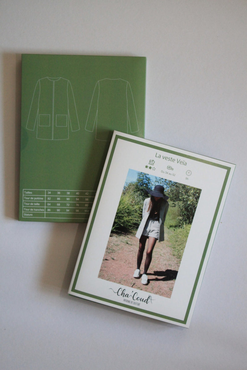 Veste VEÏA Femme - Patron de couture pochette - CHA'COUD Patron de couture Cha'Coud | Gaspard et Léonie Tissus en ligne et Mercerie à Toulouse